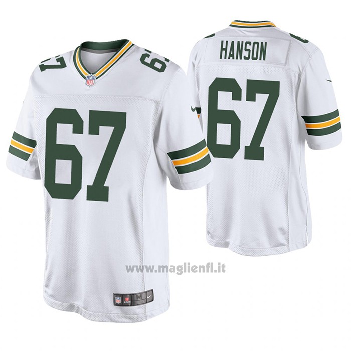 Maglia NFL Game Green Bay Packers 67 Jake Hanson 2020 Bianco